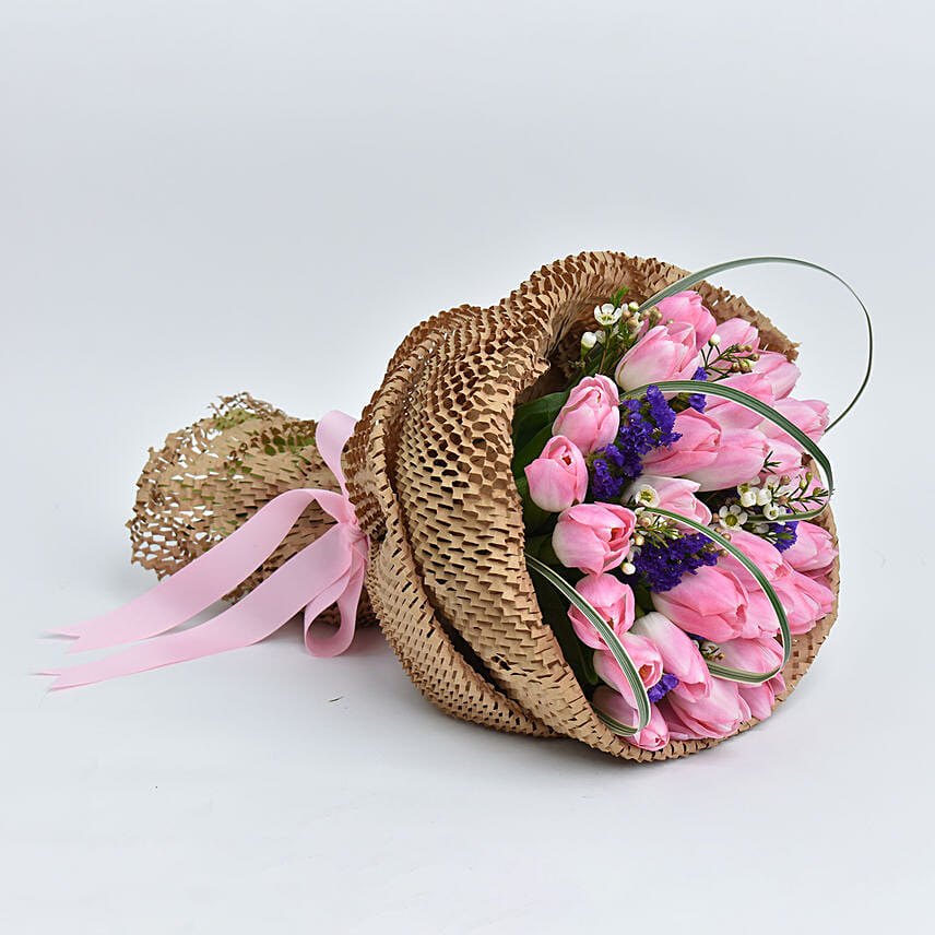 Tulips Pink Bouquet Arrangement