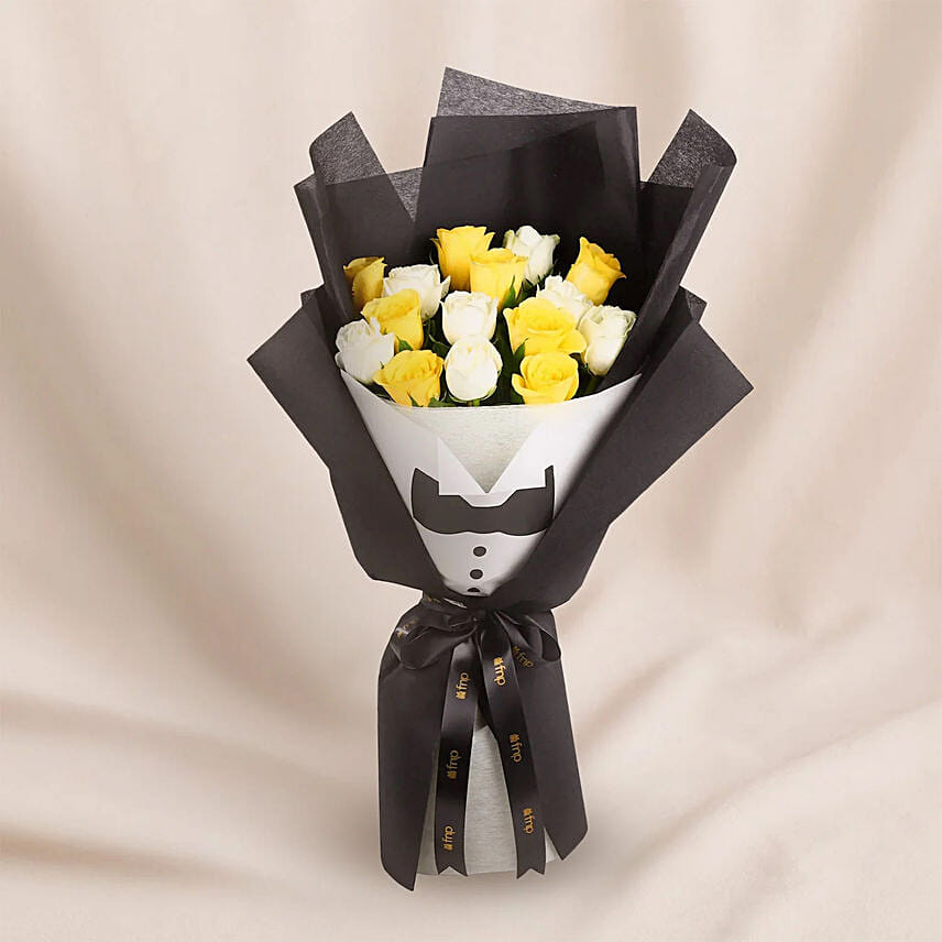 An elegant bouquet of roses for the special man: 