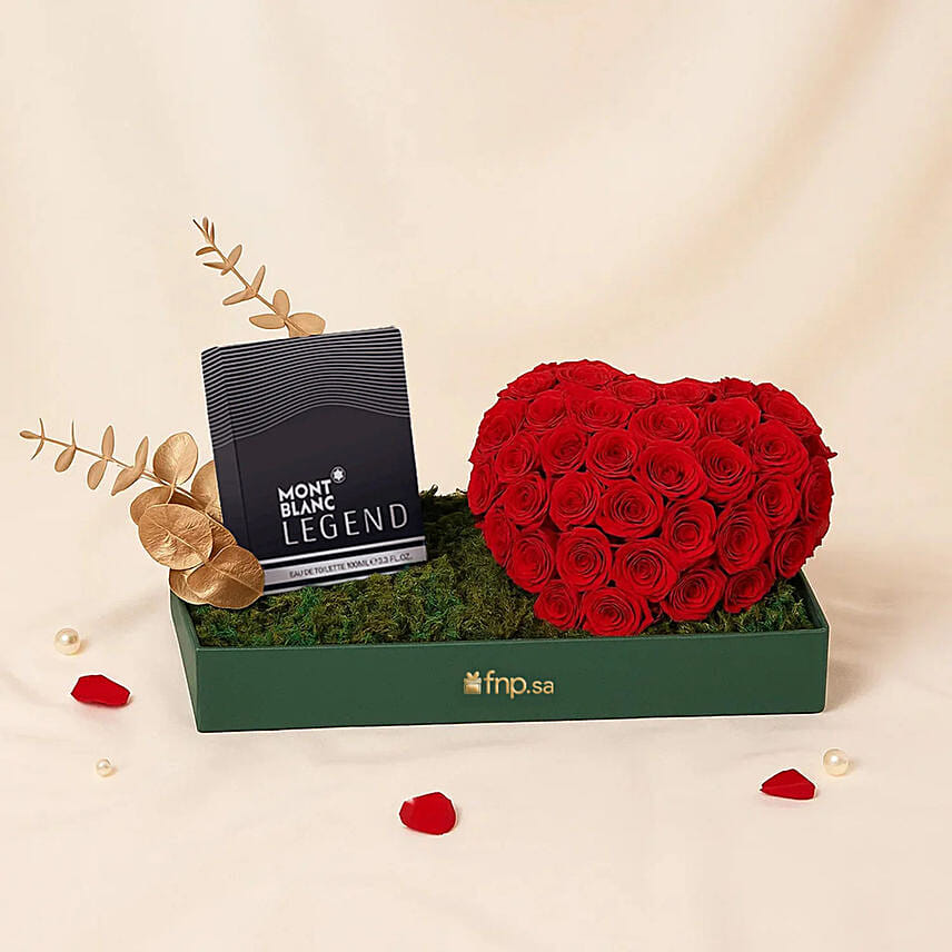 Legend EDP Men Perfume N Spray Rose Heart Arrangement: 