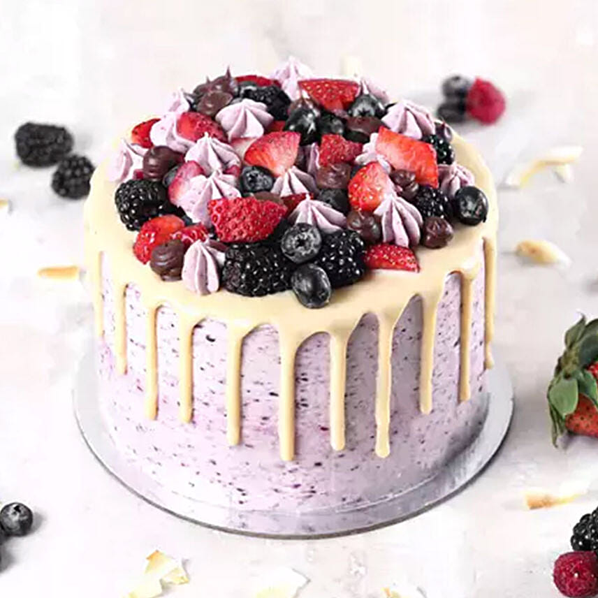 Yummy Vanilla Berry Delight Cake Yummy Vanilla Berry Delight Cake: Send Cakes to Saudi Arabia