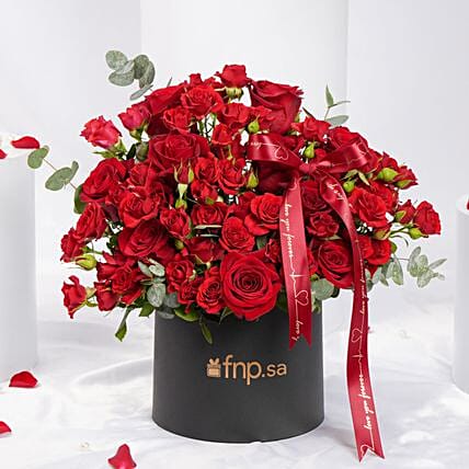 Bold Love Statement Red Roses Box: Gifts To Al Khobar