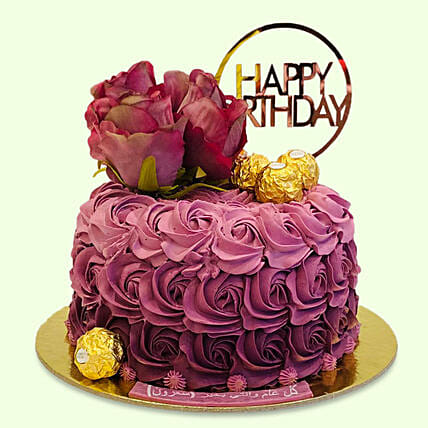 Rosy Birthday Cake: Send Cakes to Saudi Arabia