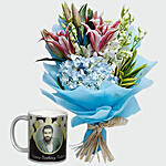 Orchids Bouquet And Personalised Mug