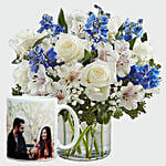 Personalised Mug And Beautiful Flowers