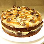 Delicious Snickers Cake With Caramel Sauce