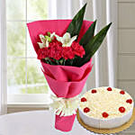 Graceful Bouquet & White Forest Cake 12 Portions