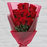 Romantic Red Roses Posy & Ferrero Rocher 12 Pcs