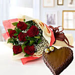 Roses & Chocolate Cake Combo