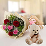 Teddy Bear & Roses Combo