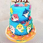 Baby Shark Theme Cake 12 Portions Chocolate