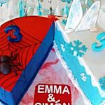 Frozen And Spiderman Theme Cake 8 Portions Chocolate