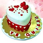 I Love You Red Velvet Fondant Cake 1.5 Kg