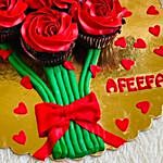 Marvelous Rose Cream Chocolate Cup Cakes Set of 7