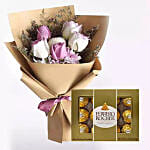 White Purple Flowers & Ferrero Rocher Chocolate