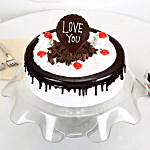 Love You Valentine Black Forest Cake 1 Kg