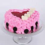 Pink Floral Heart Cake 1 Kg