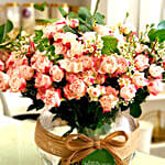 Exquisite Pink Spray Roses Vase Arrangement