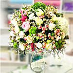 Mesmerising Mixed Flowers Glass Vase Arrangement