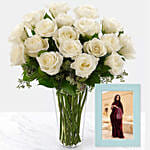 Classy Photo Frame And White Roses