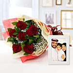 Happy Memories Photo Frame And Red Roses