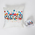 Colourful Congrats Cushion N Mug Combo