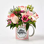 Birthday Mug Flowers Arrangement