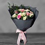 Pink And White Rose Bouquet