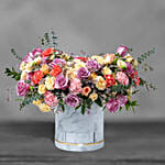 Premium Mixed Flowers White Box Arrangement