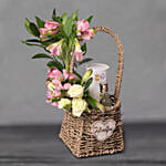 Musk Silk Perfume And Mixed Flowers Basket