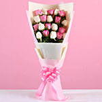 Pink White Roses & Black Forest Cake 8 Portions