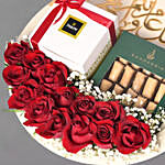 Ramadan Mubarak Red Roses And Sweet Treats Platter