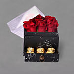 Red Roses And Ferrero Rocher Designer Box