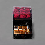 Red Roses And Patchi Chocolates Designer Box