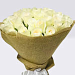 50 White Roses Bouquet