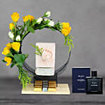 Bleu Chanel Perfume With Roses And Chocolates