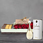 Dior Jador Perfume And Chocolates With Red Roses
