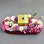 Floral Bed In Premium Tray With Patchi Box