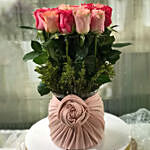 Lovely Roses Glass Vase