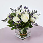 Special Fathers Day Chocolate Cake With White Roses In A Vase