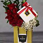 Red Roses And Patchi Chocolates