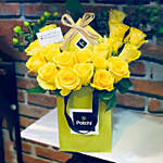 Yellow Roses and Patchi Chocolates Arrangement