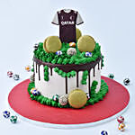 Qatar Football Fan Designer Vanilla Cake 1.5 Kg
