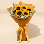 Ravishing Sunflowers Beautifully Tied Bouquet