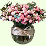 Exquisite Pink Spray Roses Vase Arrangement