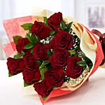 12 Red Roses Wrap in Bouquet