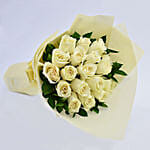 18 Elegant White Roses In Bouqet