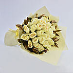 24 Elegant White Roses In Bouqet