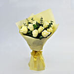 12 Elegant White Roses In Bouqet