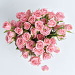 Pink Spray Rose In Small Basket