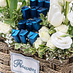 Tulips & Roses Arrangement Basket